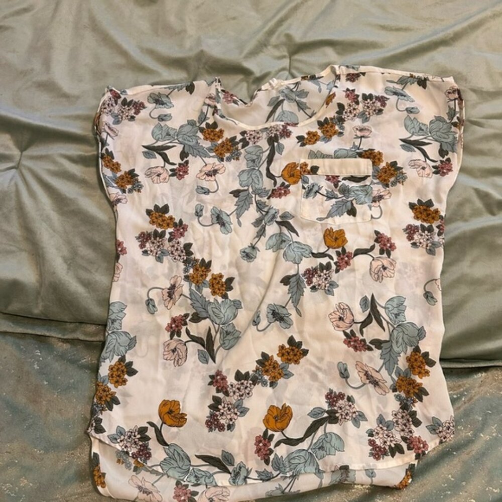 Maurices Cream Floral Blouse